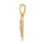 14k Gold 1/20 carat Diamond Heart Pendant, view 2 - 14k Yellow Gold