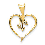 14k Gold 1/20 carat Diamond Heart Pendant, view 3 - 14k Yellow Gold