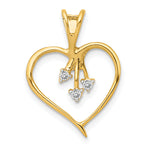 14k Gold 1/20 carat Diamond Heart Pendant - 14k Yellow Gold