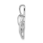 14k White Gold 1/8 carat Diamond Heart Pendant, view 2