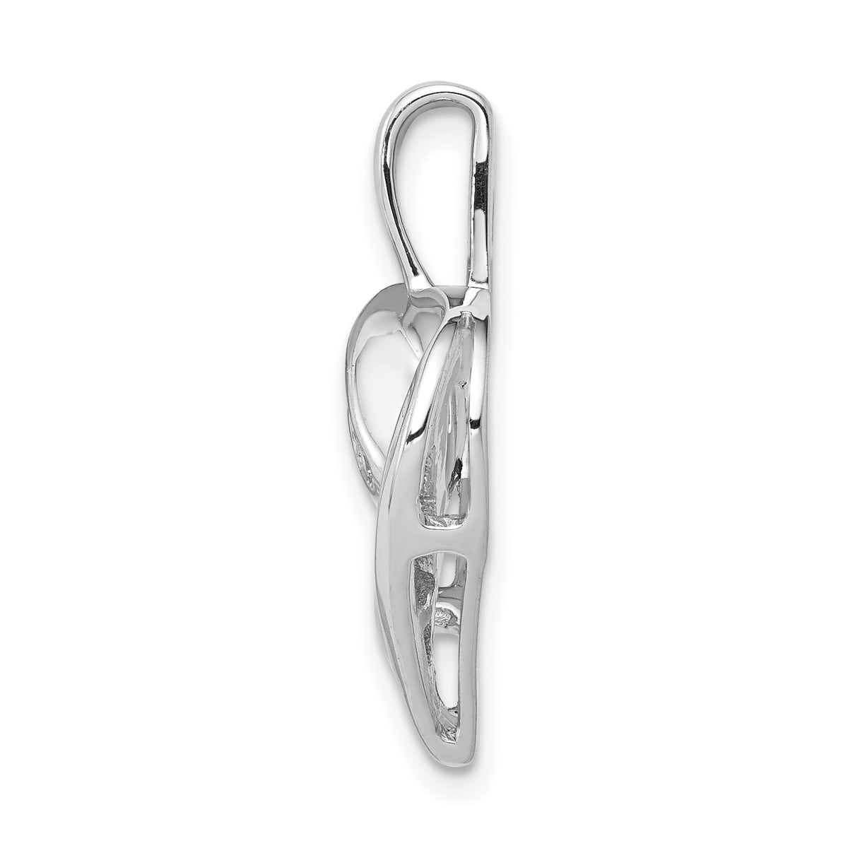 14k White Gold 1/8 carat Diamond Heart Pendant, view 2