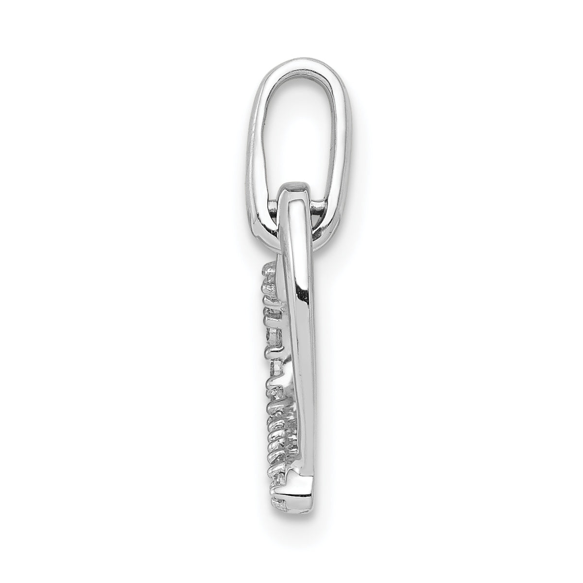 14k White Gold 1/15 carat Diamond Heart Pendant, view 2