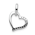 14k White Gold 1/15 carat Diamond Heart Pendant, view 3