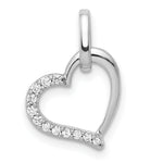 14k White Gold 1/15 carat Diamond Heart Pendant