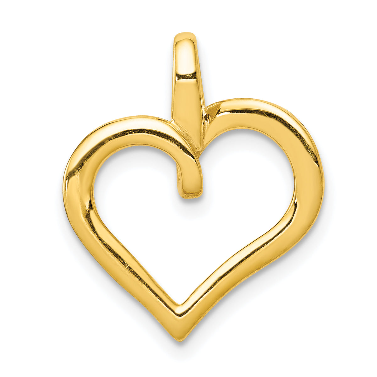 14k Yellow Gold 1/10 carat Diamond Heart Pendant, view 3