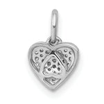 Gold Diamond Heart Pendant - 10k White Gold