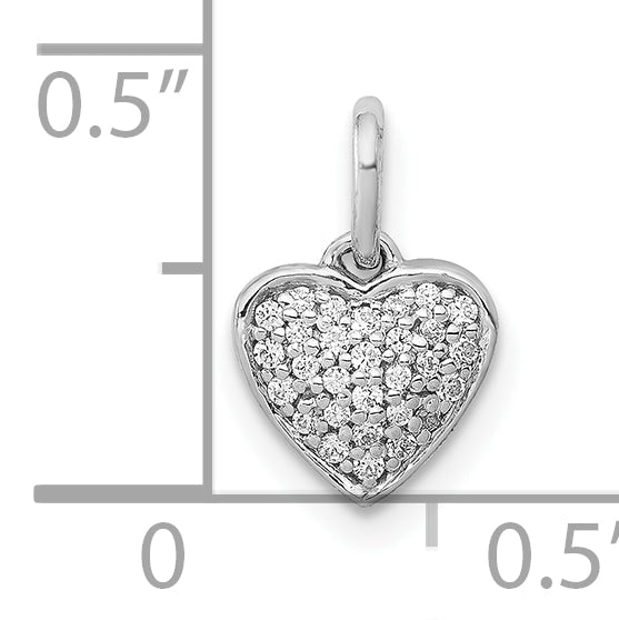 Gold Diamond Heart Pendant - 10k White Gold