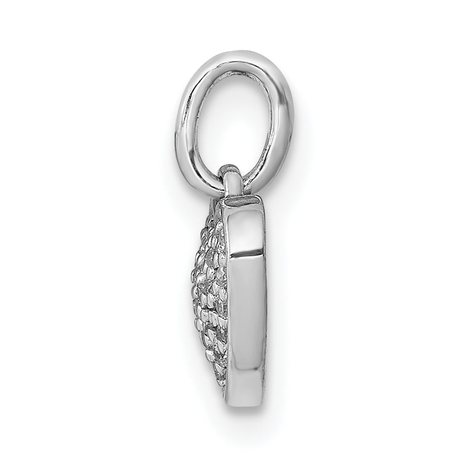 Gold Diamond Heart Pendant - 14k White Gold