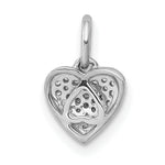 Gold Diamond Heart Pendant - 14k White Gold