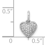 Gold Diamond Heart Pendant - 14k White Gold