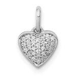 Gold Diamond Heart Pendant - 14k White Gold