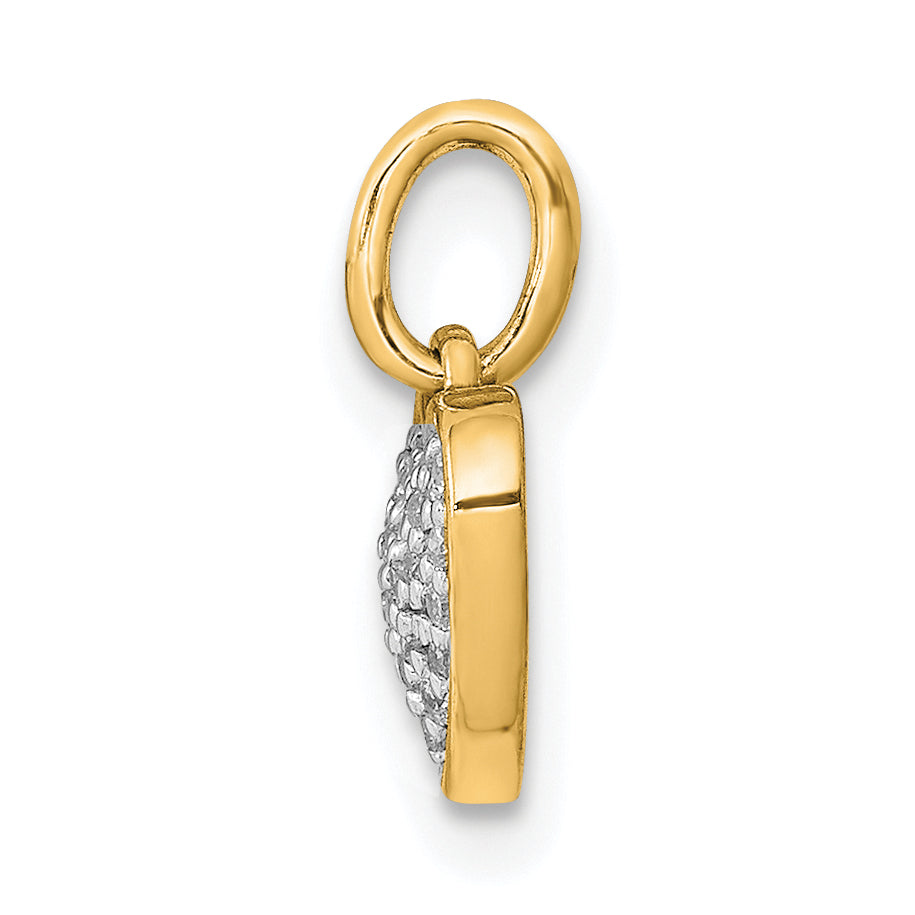 Gold Diamond Heart Pendant - 14k Yellow Gold