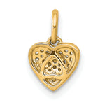Gold Diamond Heart Pendant - 14k Yellow Gold