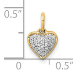 Gold Diamond Heart Pendant - 14k Yellow Gold