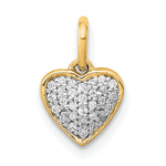 Gold Diamond Heart Pendant - 14k Yellow Gold