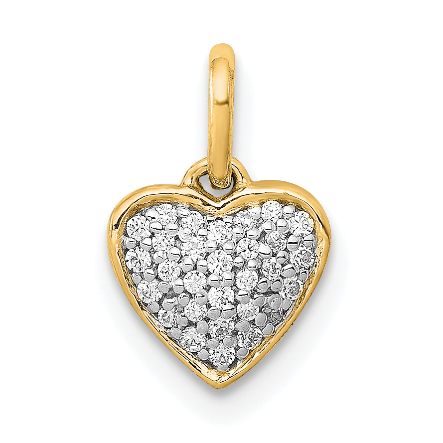 Gold Diamond Heart Pendant - 14k Yellow Gold