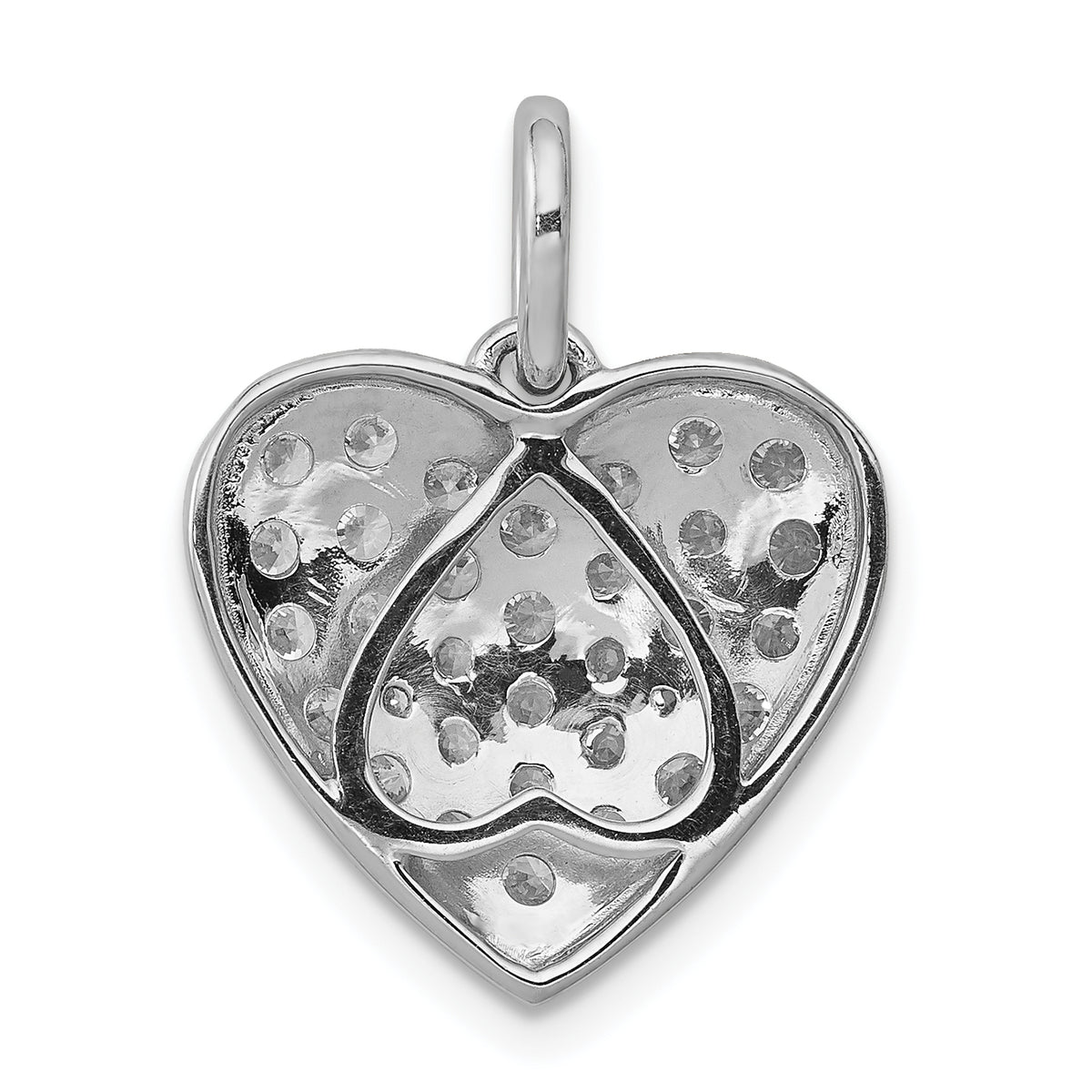 Diamond Heart Pendant - 14k White Gold / Diamond, Lab Grown / 1 ctw.