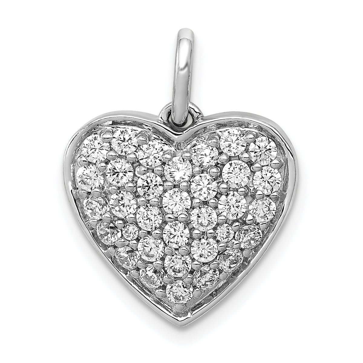 Diamond Heart Pendant - 14k White Gold / Diamond, Lab Grown / 1 ctw.