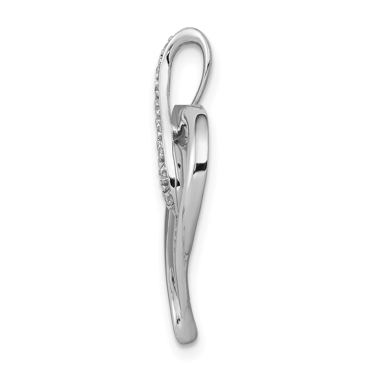 Gold Diamond Heart and Infinity Pendant - 10k White Gold
