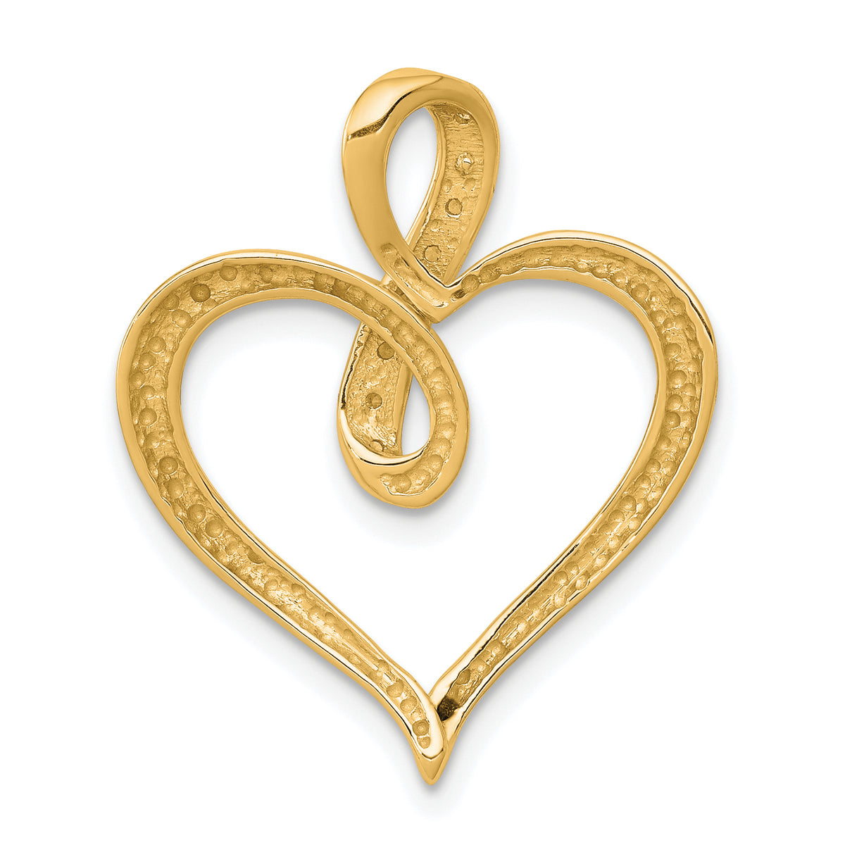 Gold Diamond Heart and Infinity Pendant - 10k Yellow Gold
