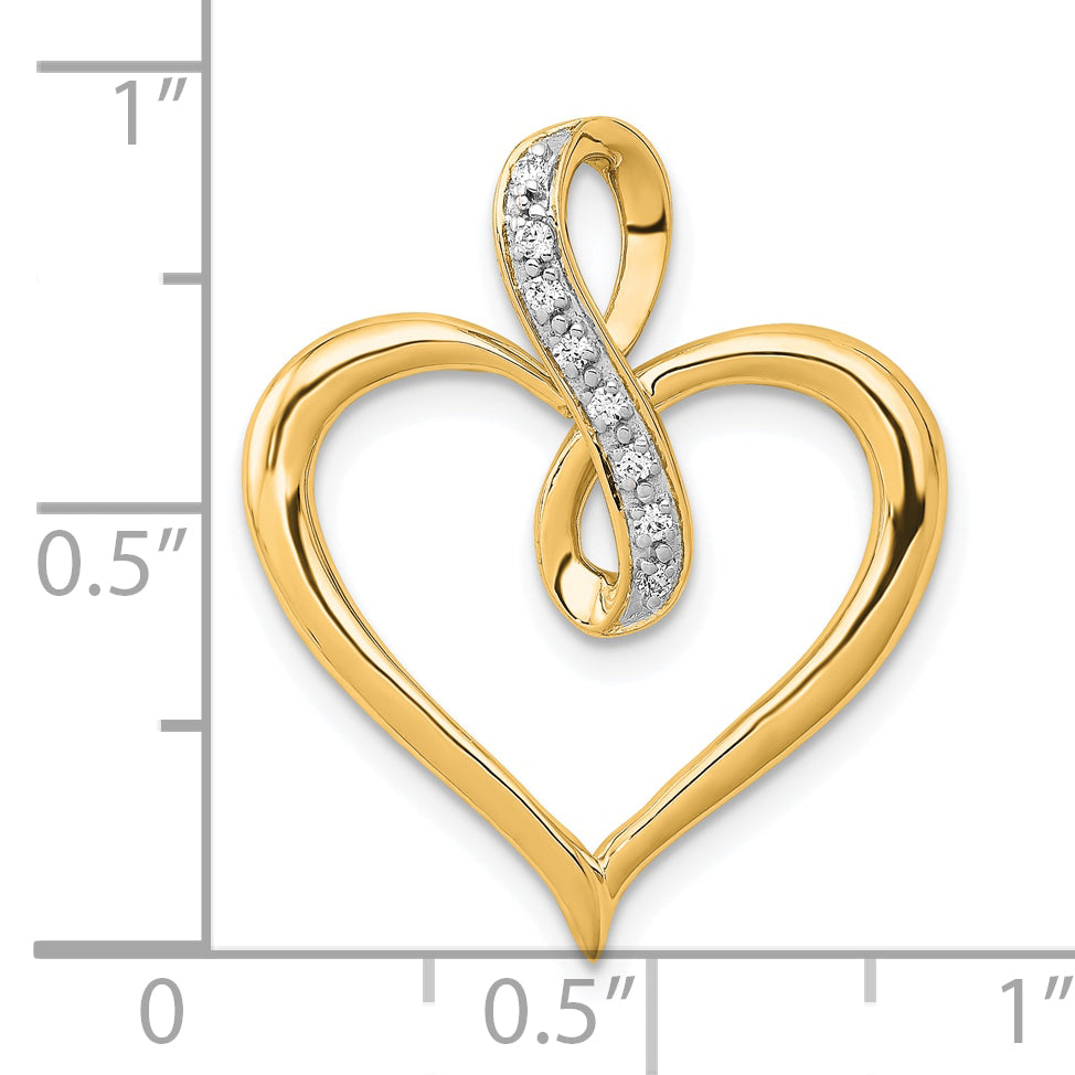Gold Diamond Heart and Infinity Pendant - 10k Yellow Gold