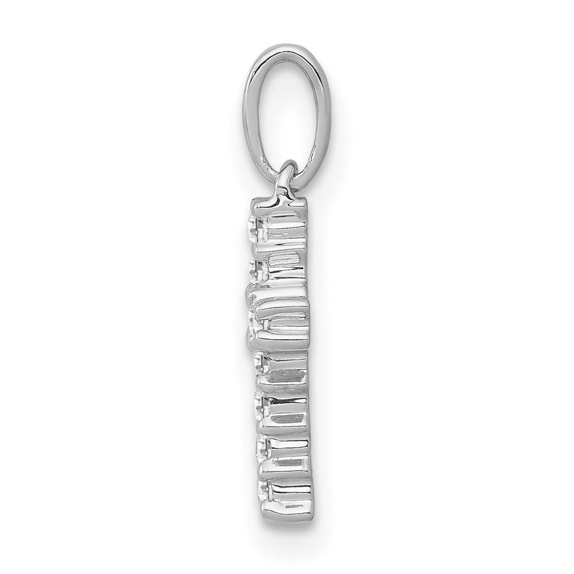 Diamond Latin Cross Pendant - 10k White Gold / Diamond / Standard, 16x7mm