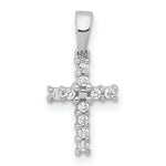 Diamond Latin Cross Pendant - 10k White Gold / Diamond / Standard, 16x7mm