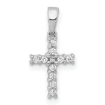 Diamond Latin Cross Pendant - 14k White Gold / Diamond, Lab Grown / 1.30 mm