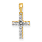 Diamond Latin Cross Pendant - 14k Yellow Gold / Diamond, Lab Grown / 1.30 mm