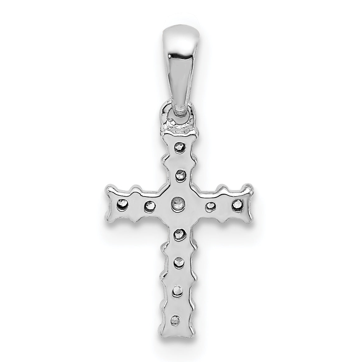 Diamond Latin Cross Pendant - 10k White Gold / Diamond / Standard, 18x8.5mm