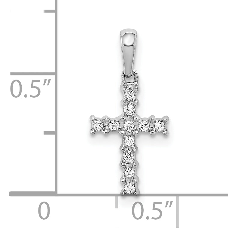 Diamond Latin Cross Pendant - 10k White Gold / Diamond / Standard, 18x8.5mm