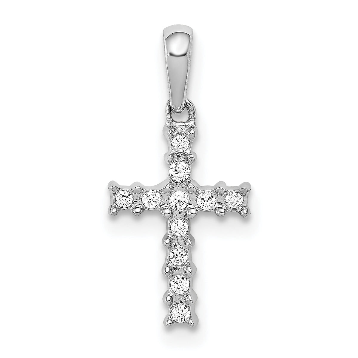 10k & 14k Gold Diamond Latin Cross Pendant - 10k White Gold / Diamond / 1/20 ctw.