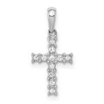 Diamond Latin Cross Pendant - 14k White Gold / Diamond / 1.10 mm