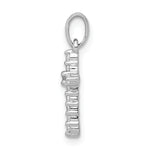 Polished Diamond Cross Pendant - 10k White Gold / None / Standard, 18x8mm