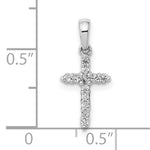 Polished Diamond Cross Pendant - 10k White Gold / None / Standard, 18x8mm