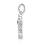 Polished Diamond Cross Pendant - 14k White Gold / Diamond / 1.40 mm