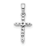 Polished Diamond Cross Pendant - 14k White Gold / Diamond / 1.40 mm
