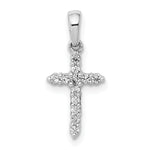 Polished Diamond Cross Pendant - 14k White Gold / Diamond / 1.40 mm