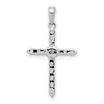 Polished Diamond Cross Pendant - 14k White Gold / Diamond / 1.70 mm