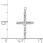 Polished Diamond Cross Pendant - 14k White Gold / Diamond / 1.70 mm