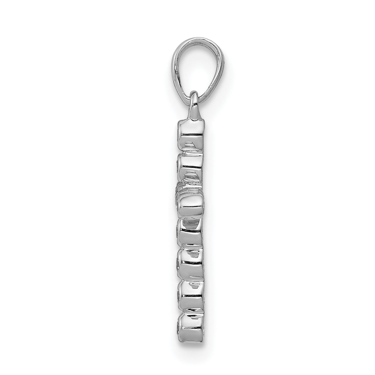 Diamond Cross Pendant - 10k White Gold / None / 20.5x10.5mm