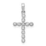 Diamond Cross Pendant - 10k White Gold / None / 20.5x10.5mm