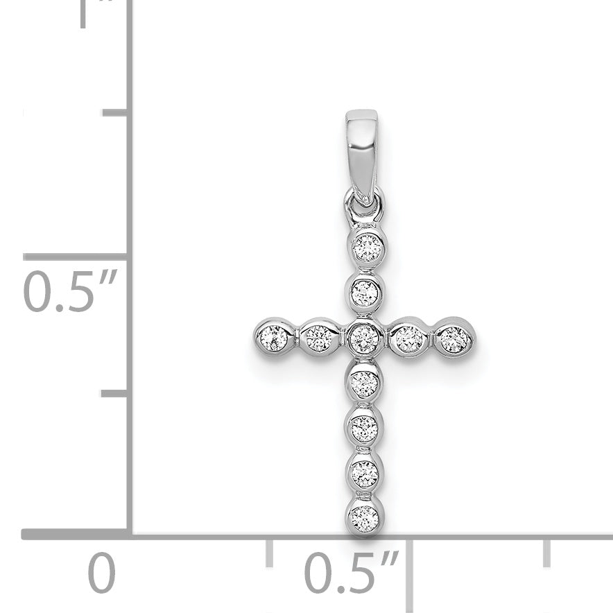 Diamond Cross Pendant - 14k White Gold / Diamond / 20.5x10.5mm