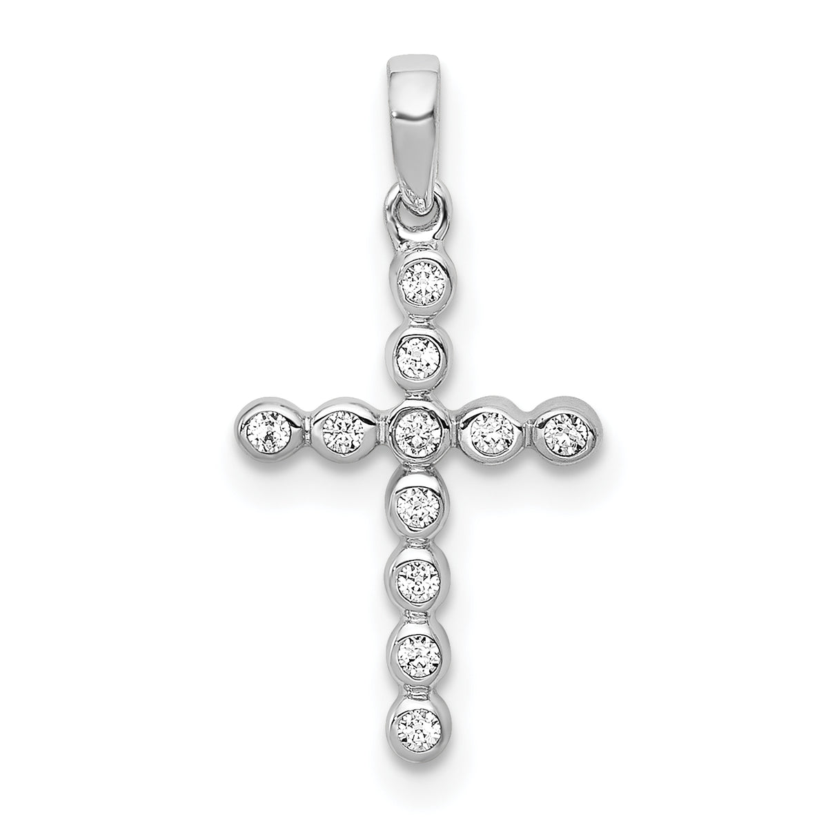 Diamond Cross Pendant - 14k White Gold / Diamond / 20.5x10.5mm