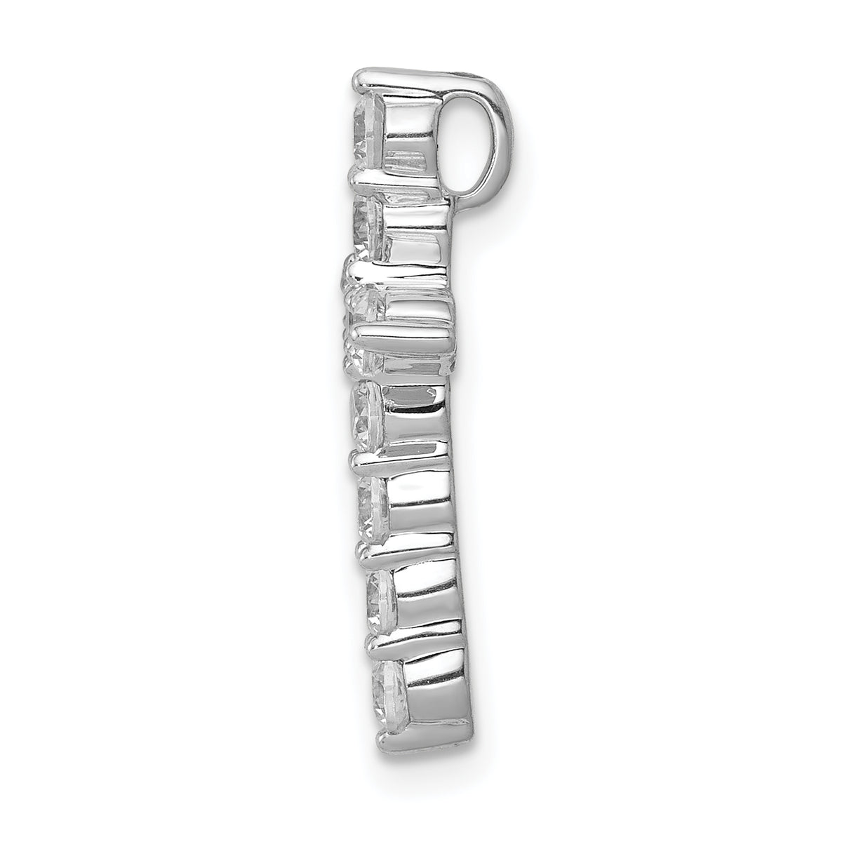 14k White Gold 3/4 carat Diamond Cross Chain Slide, view 2
