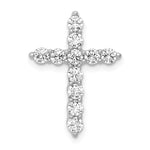 14k White Gold 3/4 carat Diamond Cross Chain Slide