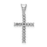14k White Gold 1/6 carat Diamond Latin Cross Pendant
