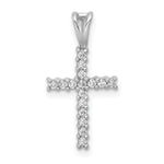 14k White Gold 1/6 carat Diamond Latin Cross Pendant