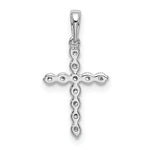 Diamond Cross Pendant - 10k White Gold / None / 19x10mm