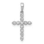 Diamond Cross Pendant - 10k White Gold / None / 19x10mm